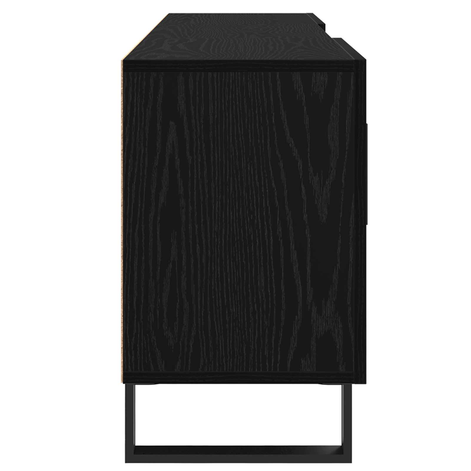 TV-kast Zwart Eiken 150 x 30 x 50 cm Bewerkt hout is nu te koop bij PeponiXL, paradijselijk wonen!