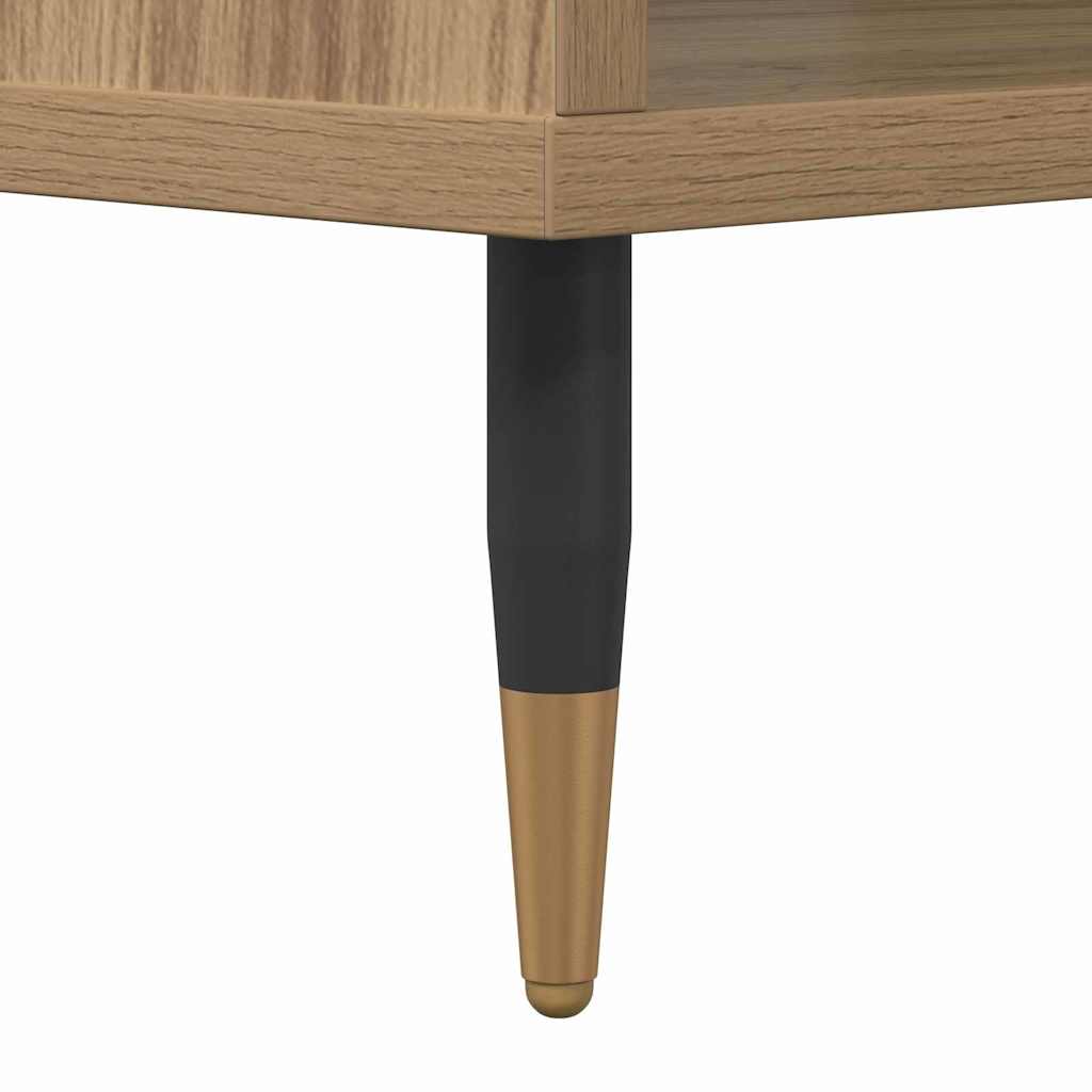 Salontafel artisanaal eikenkleurig 60 x 50 x 40 cm Bewerkt hout is nu te koop bij PeponiXL, paradijselijk wonen!