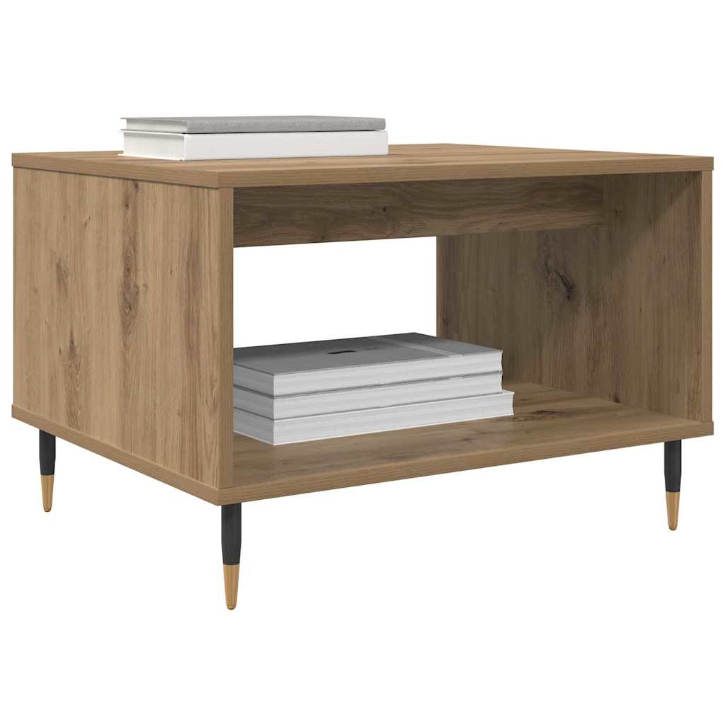 Salontafel artisanaal eikenkleurig 60 x 50 x 40 cm Bewerkt hout is nu te koop bij PeponiXL, paradijselijk wonen!