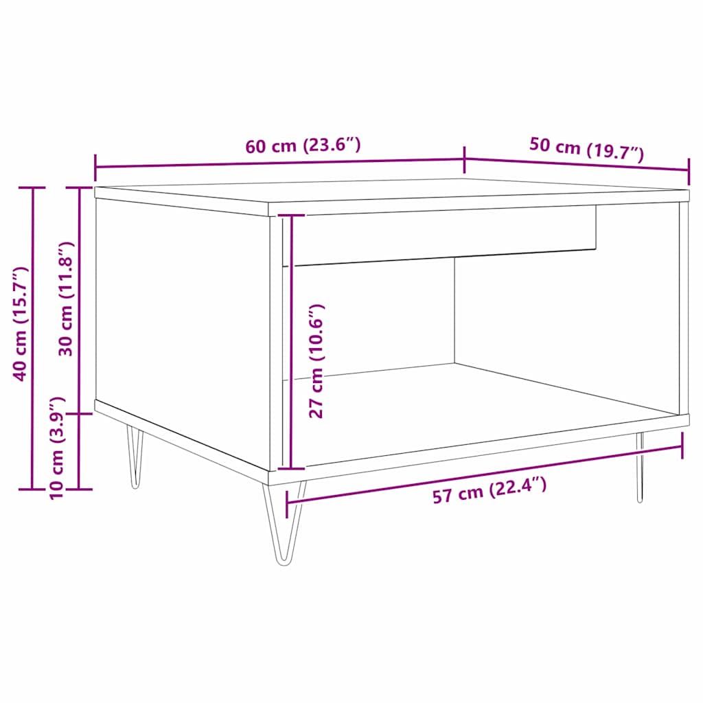 Salontafel Oud hout 60 x 50 x 40 cm Bewerkt hout is nu te koop bij PeponiXL, paradijselijk wonen!