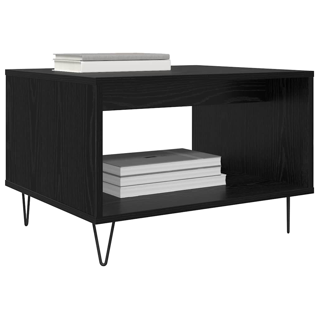 Salontafel Zwart eiken 60 x 50 x 40 cm Bewerkt hout is nu te koop bij PeponiXL, paradijselijk wonen!