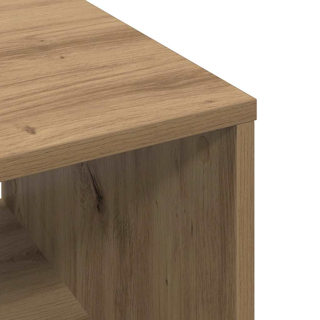 Salontafel artisanaal eikenkleurig 60 x 50 x 40 cm Bewerkt hout is nu te koop bij PeponiXL, paradijselijk wonen!
