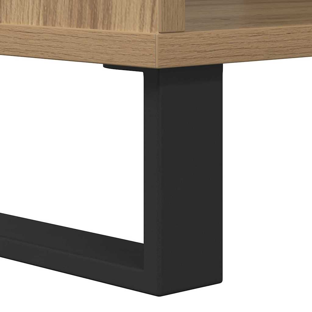 Salontafel artisanaal eikenkleurig 60 x 50 x 40 cm Bewerkt hout is nu te koop bij PeponiXL, paradijselijk wonen!