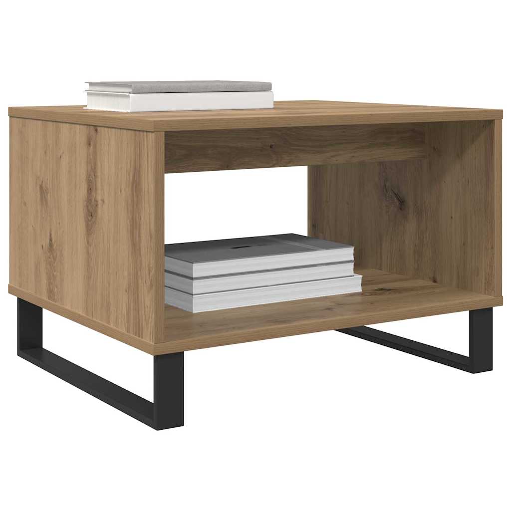 Salontafel artisanaal eikenkleurig 60 x 50 x 40 cm Bewerkt hout is nu te koop bij PeponiXL, paradijselijk wonen!