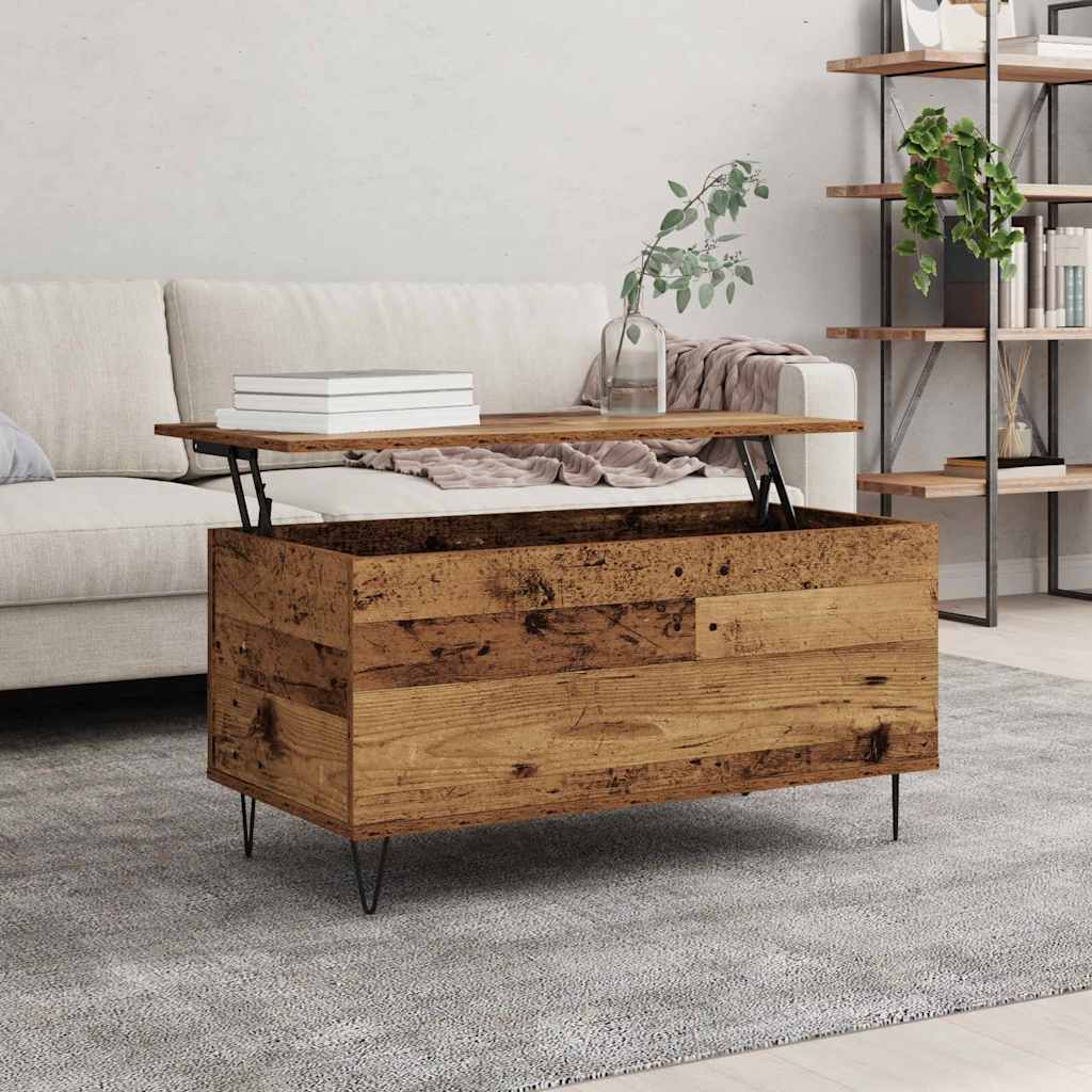Salontafel Oud hout 90 x 44.5 x 45 cm Bewerkt hout is nu te koop bij PeponiXL, paradijselijk wonen!