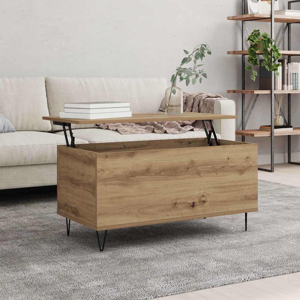 Salontafel artisanaal eikenkleurig 90 x 44.5 x 45 cm is nu te koop bij PeponiXL, paradijselijk wonen!