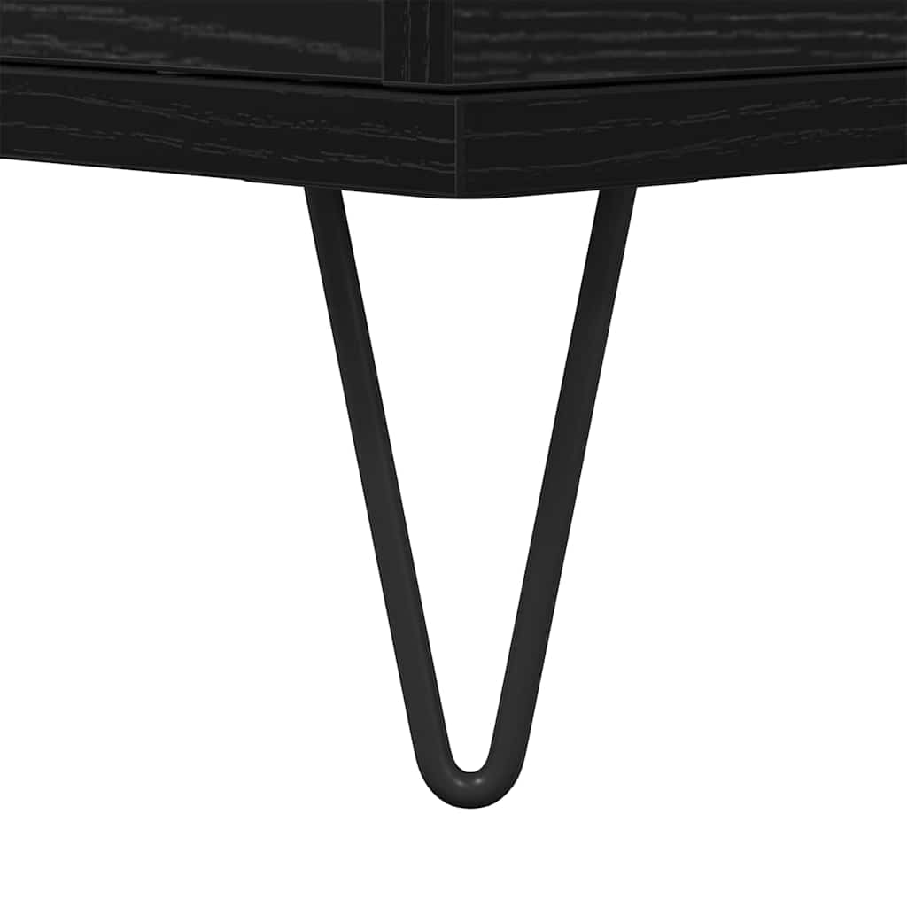 Salontafel Zwart eiken 90 x 44.5 x 45 cm Bewerkt hout is nu te koop bij PeponiXL, paradijselijk wonen!