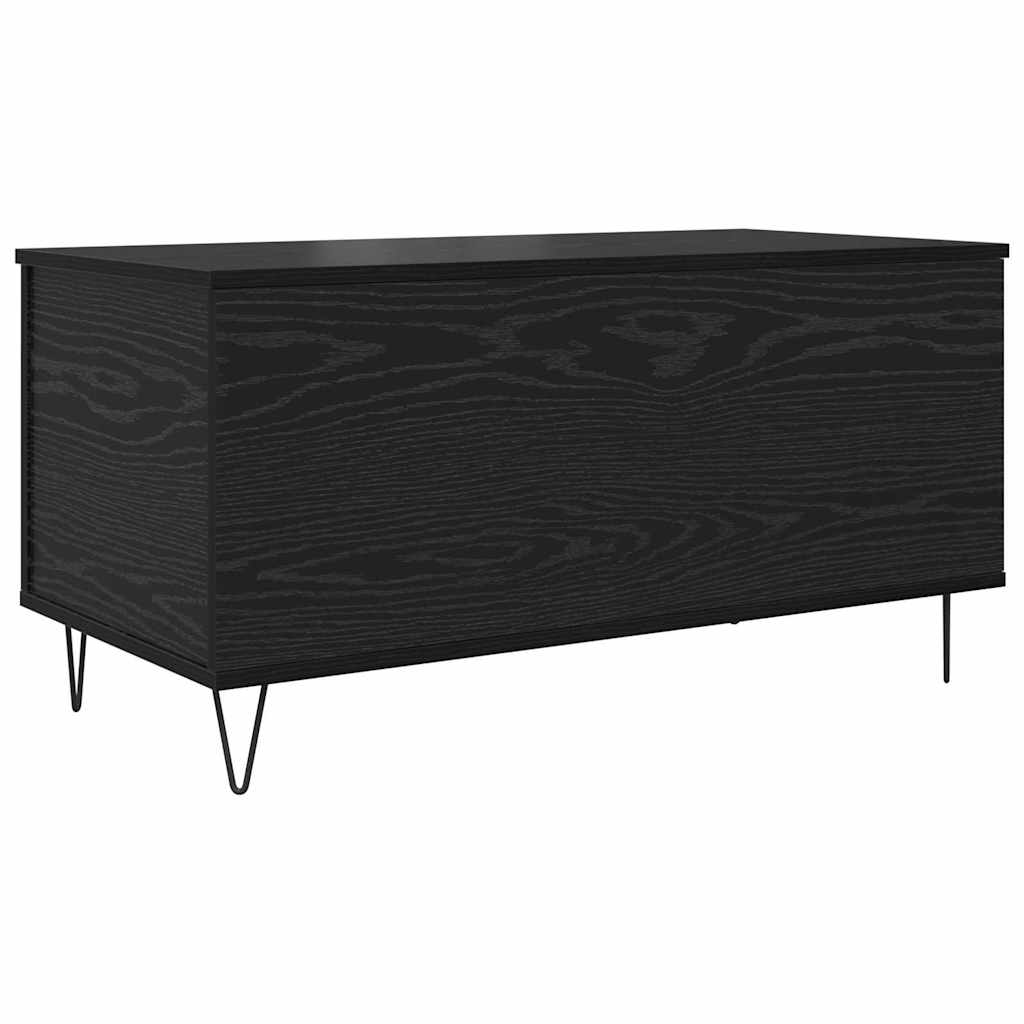 Salontafel Zwart eiken 90 x 44.5 x 45 cm Bewerkt hout is nu te koop bij PeponiXL, paradijselijk wonen!