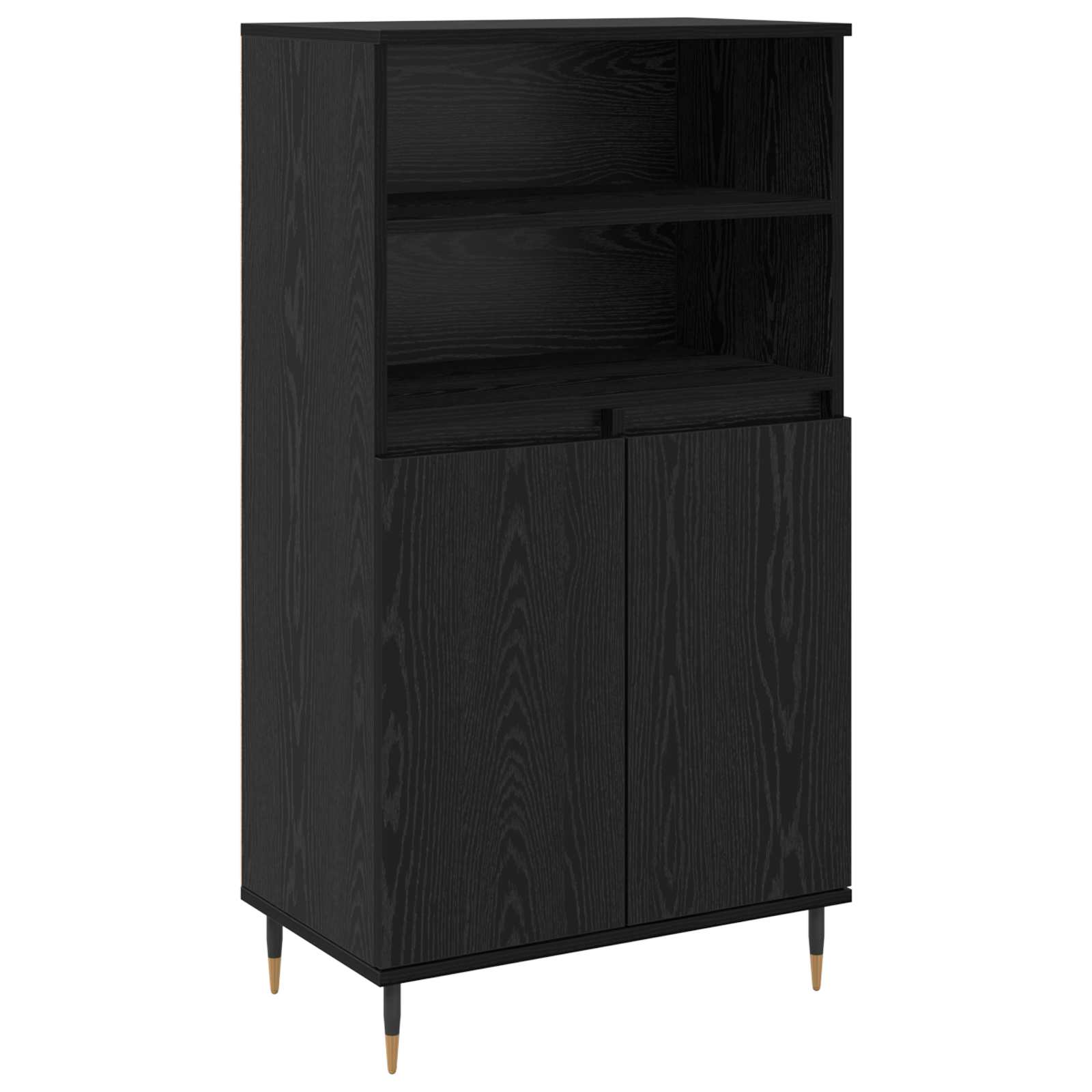 Highboard Zwart 60 x 36 x 110 cm Bewerkt hout is nu te koop bij PeponiXL, paradijselijk wonen!