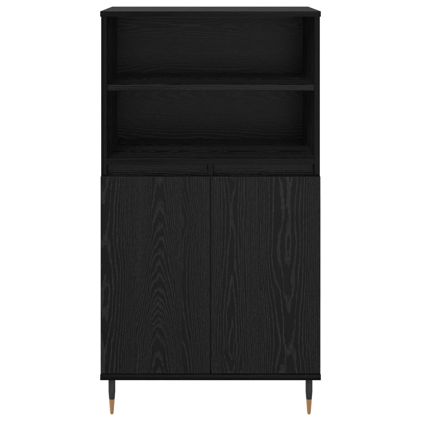 Highboard Zwart 60 x 36 x 110 cm Bewerkt hout is nu te koop bij PeponiXL, paradijselijk wonen!