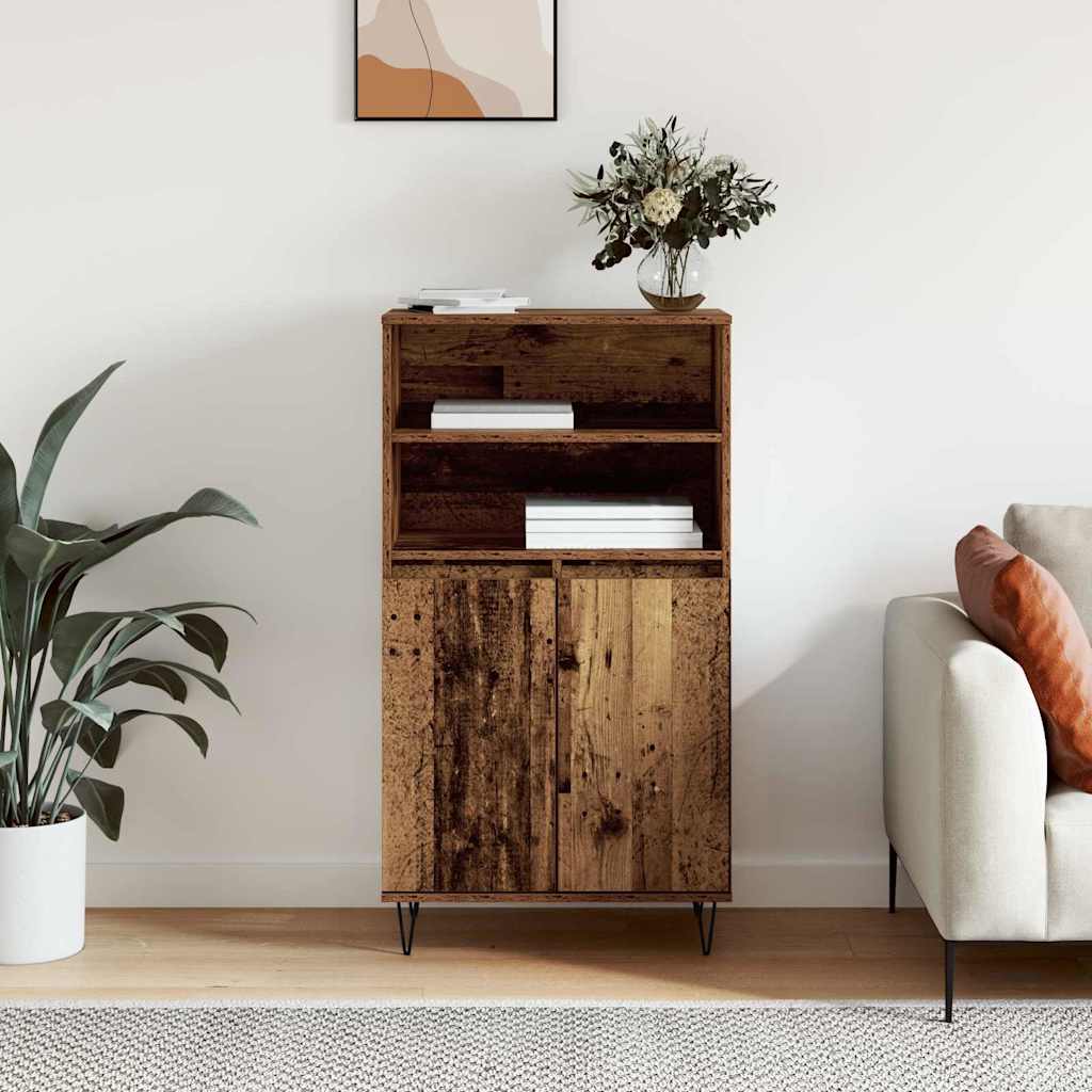 Highboard Bruin 60 x 36 x 110 cm Bewerkt hout is nu te koop bij PeponiXL, paradijselijk wonen!