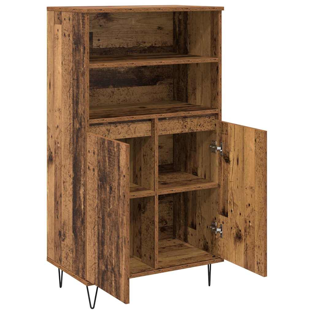 Highboard Bruin 60 x 36 x 110 cm Bewerkt hout is nu te koop bij PeponiXL, paradijselijk wonen!
