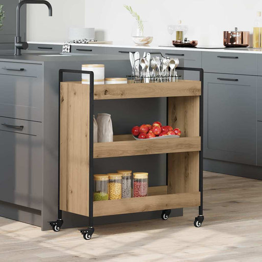 Keuken Trolley Artisan Eiken 70 x 30 x 82 cm Bewerkt hout is nu te koop bij PeponiXL, paradijselijk wonen!