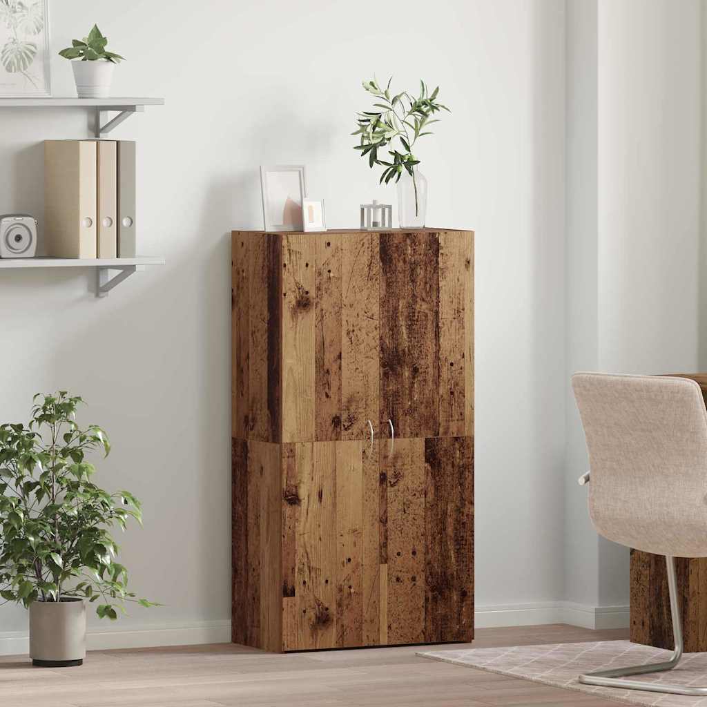 Kantoorkast met plank Zwart Eiken 60 x 32 x 115 cm Bewerkt hout is nu te koop bij PeponiXL, paradijselijk wonen!