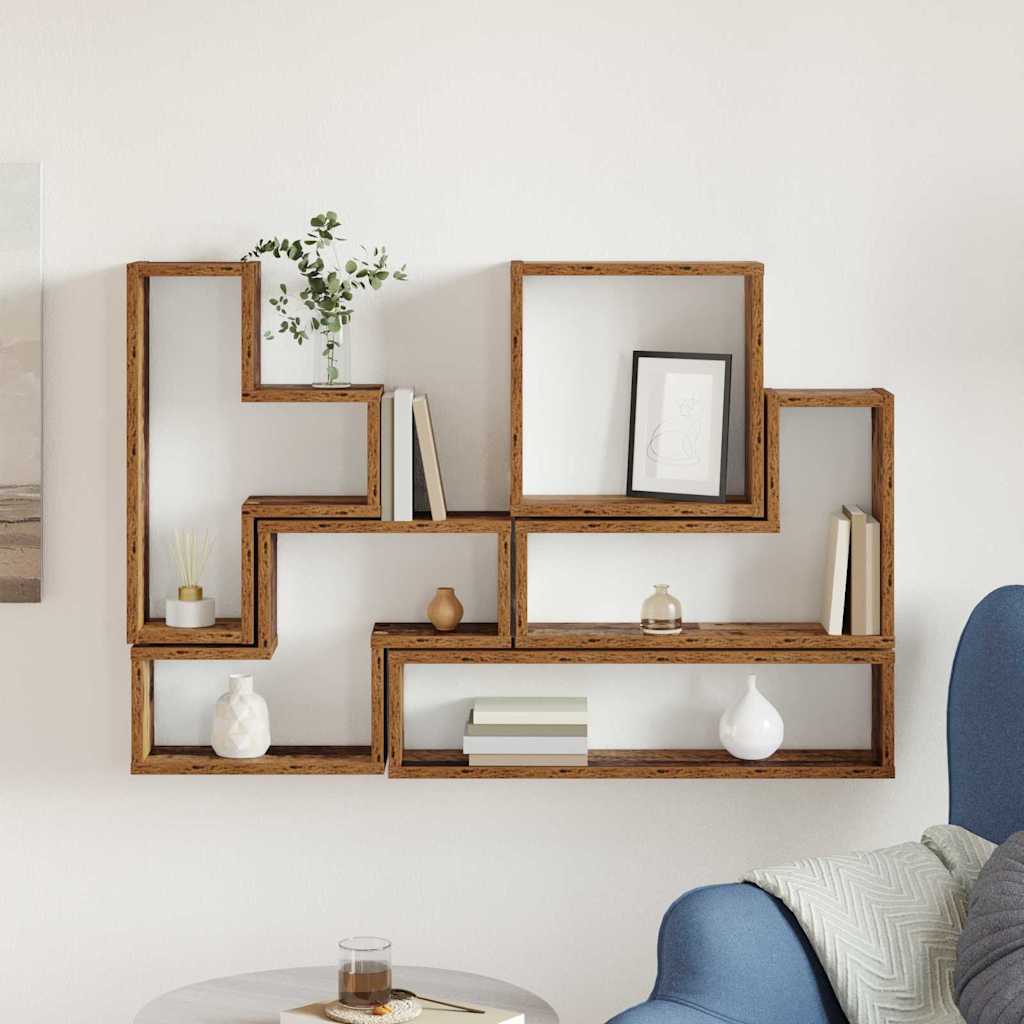 Wandplank Wandgemonteerd met opslag Oudhout 96 x 12 x 64 cm is nu te koop bij PeponiXL, paradijselijk wonen!