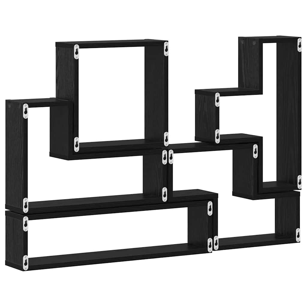 Wandplank Wandgemonteerd met opslag Zwart Eiken 96 x 12 x 64 cm is nu te koop bij PeponiXL, paradijselijk wonen!