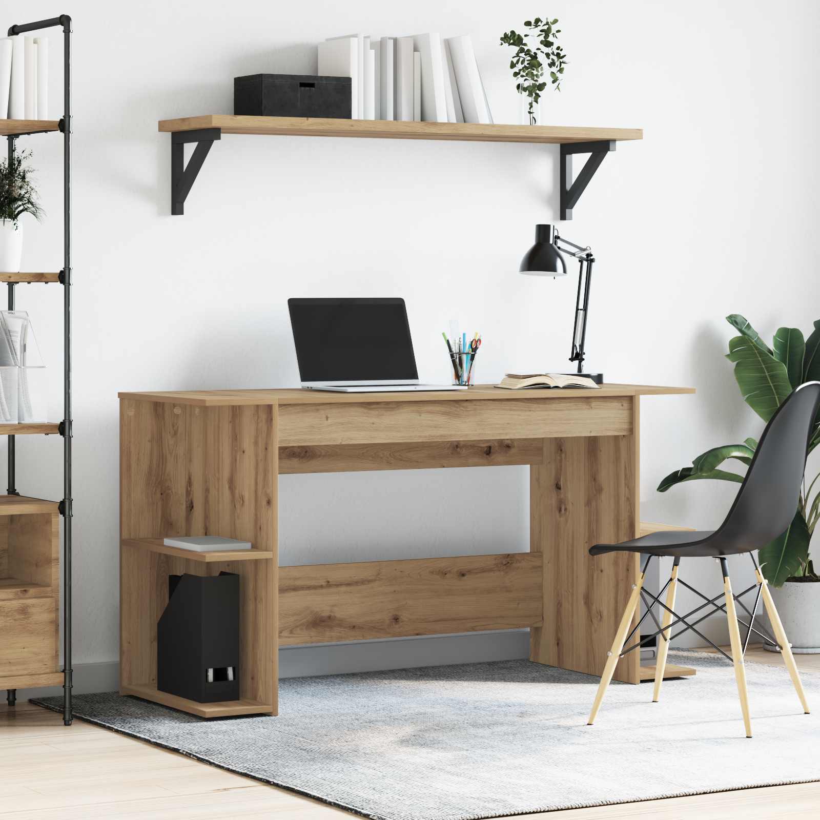 Bureau artisanaal eikenkleurig Bewerkt hout 140 x 50 x 75 cm is nu te koop bij PeponiXL, paradijselijk wonen!
