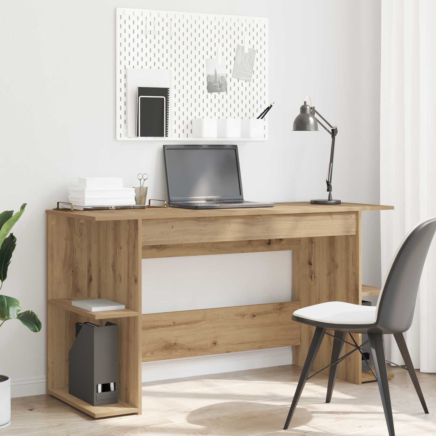 Bureau artisanaal eikenkleurig Bewerkt hout 140 x 50 x 75 cm is nu te koop bij PeponiXL, paradijselijk wonen!