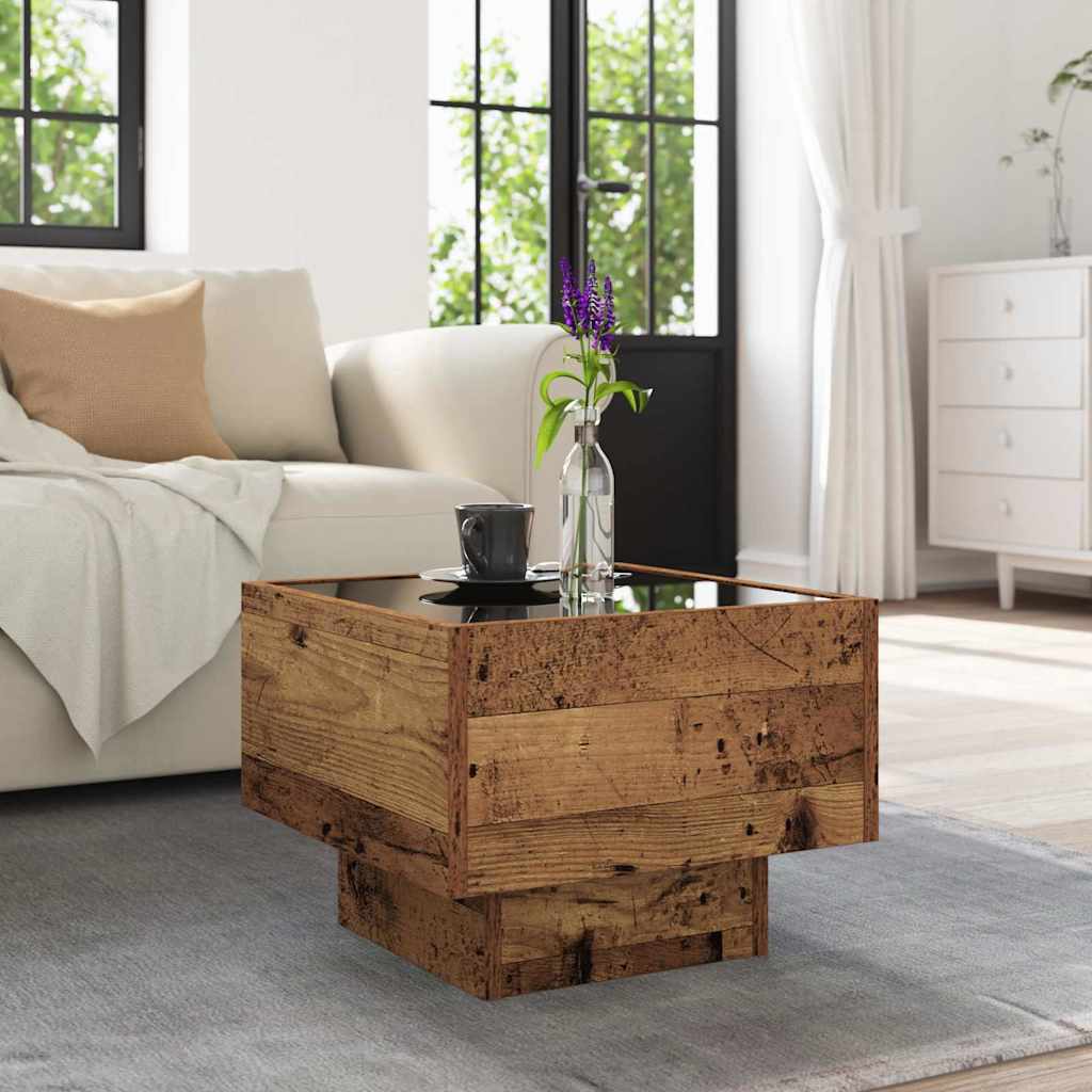 Salontafel Oud hout 40 x 40 x 30 cm Bewerkt hout is nu te koop bij PeponiXL, paradijselijk wonen!