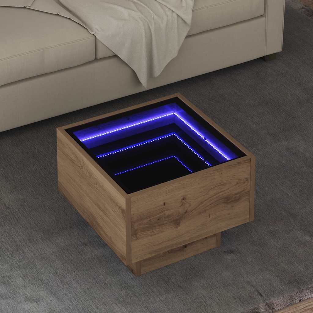 Salontafel artisanaal eikenkleurig 40 x 40 x 30 cm Bewerkt hout is nu te koop bij PeponiXL, paradijselijk wonen!