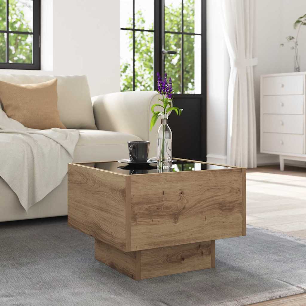 Salontafel artisanaal eikenkleurig 40 x 40 x 30 cm Bewerkt hout is nu te koop bij PeponiXL, paradijselijk wonen!