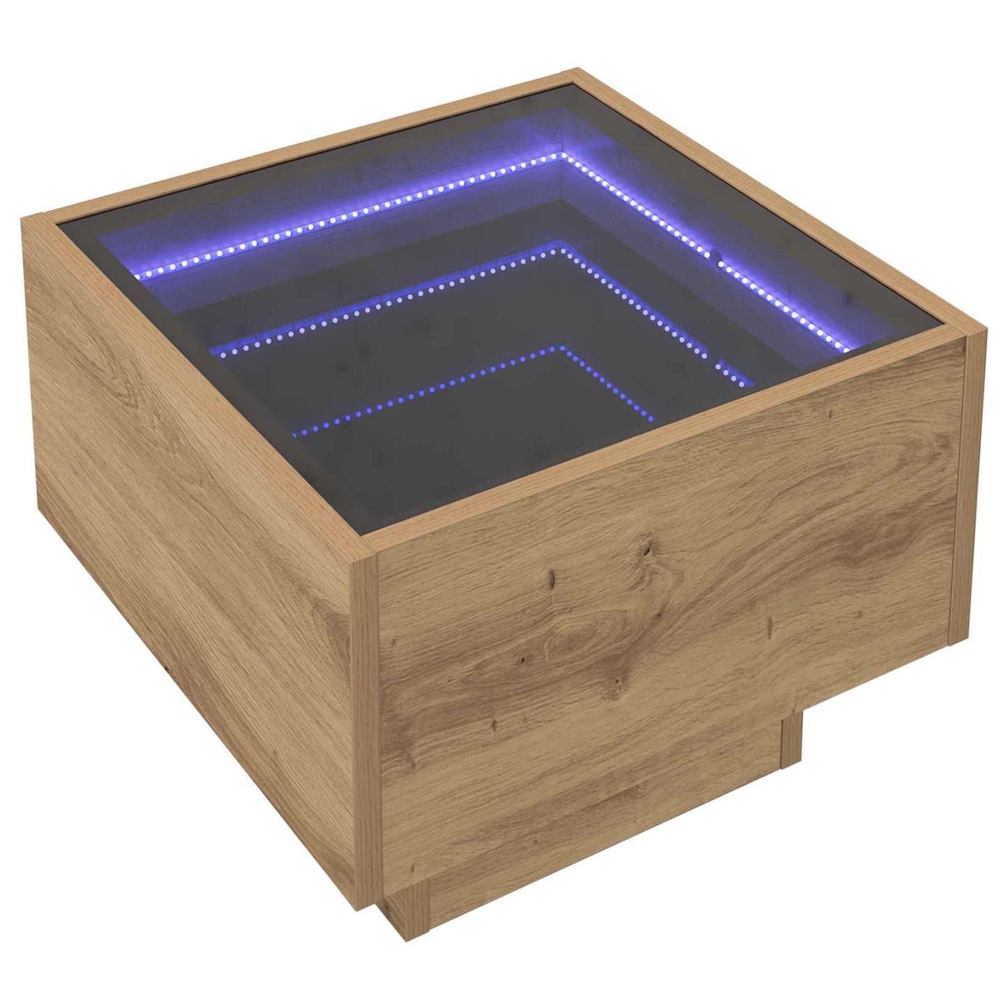 Salontafel artisanaal eikenkleurig 40 x 40 x 30 cm Bewerkt hout is nu te koop bij PeponiXL, paradijselijk wonen!