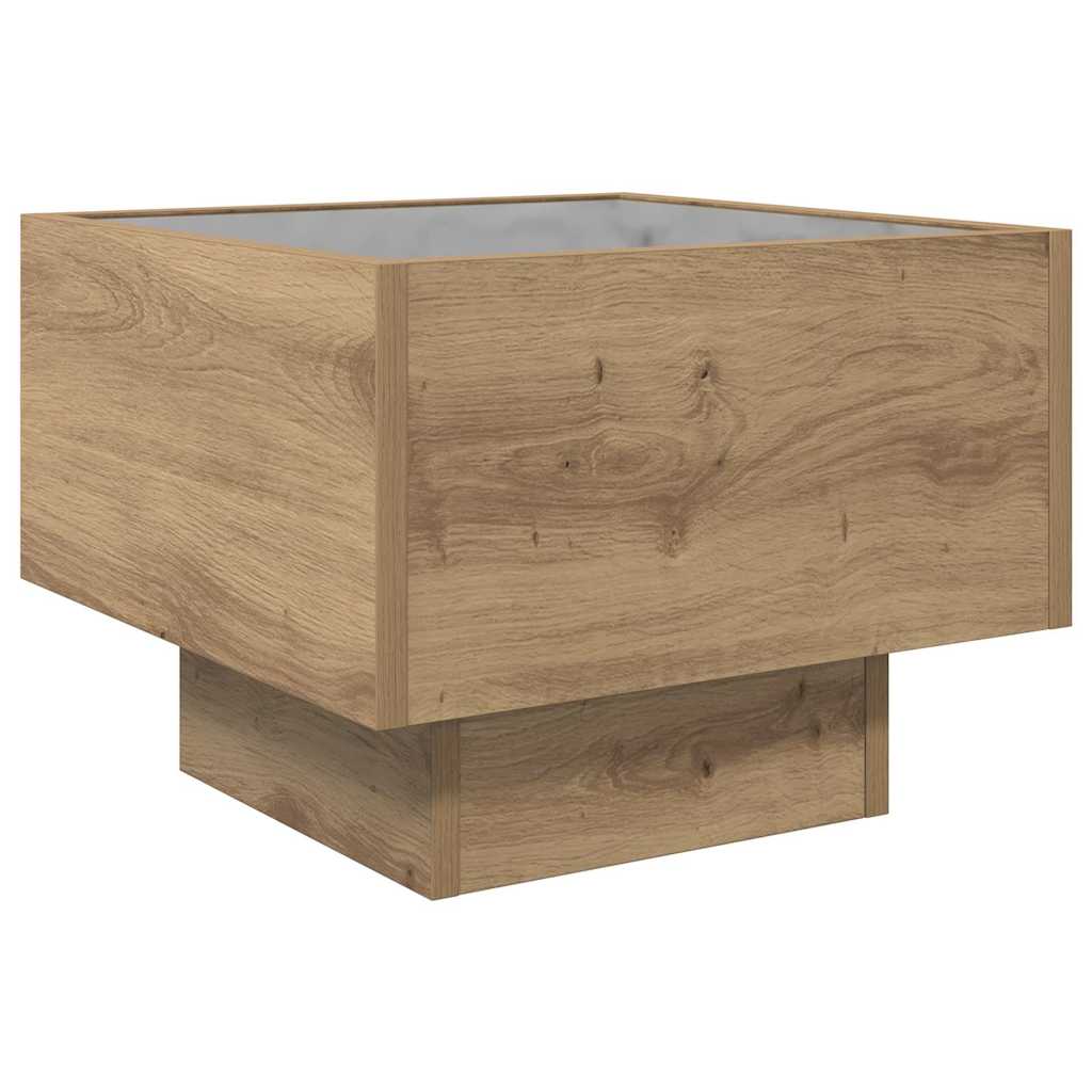 Salontafel artisanaal eikenkleurig 40 x 40 x 30 cm Bewerkt hout is nu te koop bij PeponiXL, paradijselijk wonen!