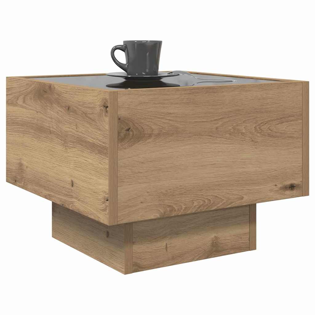 Salontafel artisanaal eikenkleurig 40 x 40 x 30 cm Bewerkt hout is nu te koop bij PeponiXL, paradijselijk wonen!