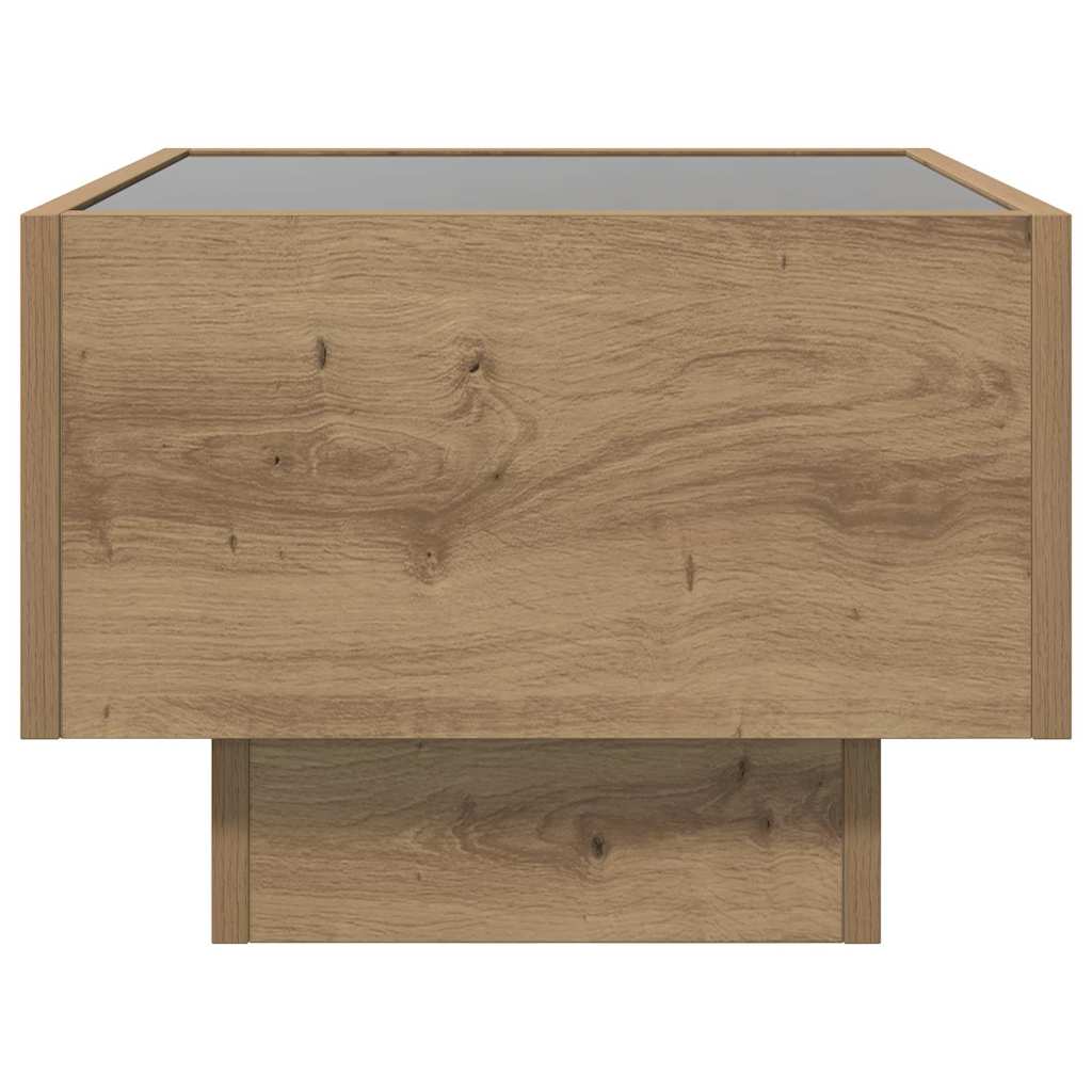 Salontafel artisanaal eikenkleurig 40 x 40 x 30 cm Bewerkt hout is nu te koop bij PeponiXL, paradijselijk wonen!