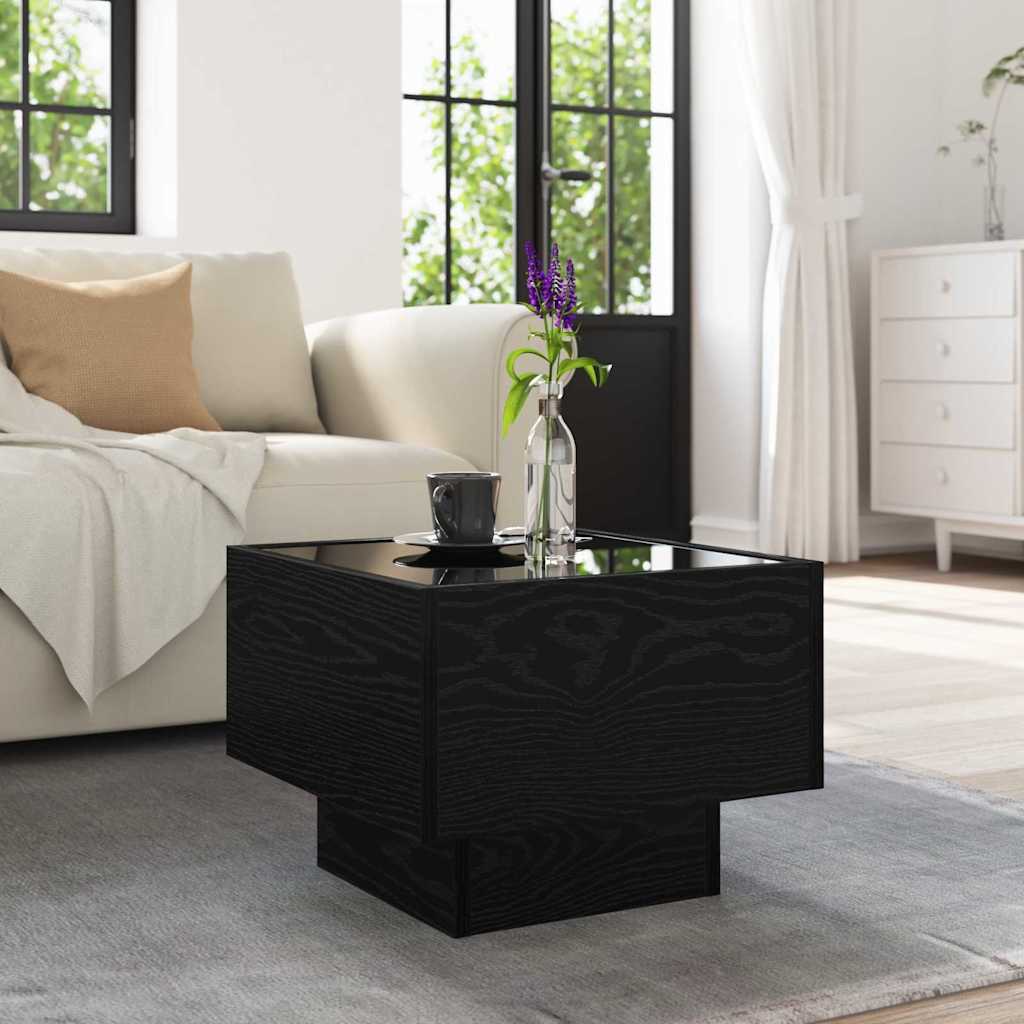 Salontafel Zwart eiken 40 x 40 x 30 cm Bewerkt hout is nu te koop bij PeponiXL, paradijselijk wonen!