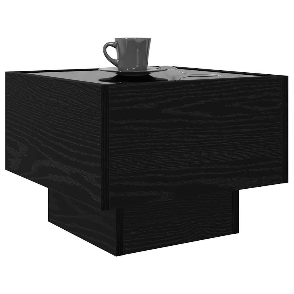 Salontafel Zwart eiken 40 x 40 x 30 cm Bewerkt hout is nu te koop bij PeponiXL, paradijselijk wonen!