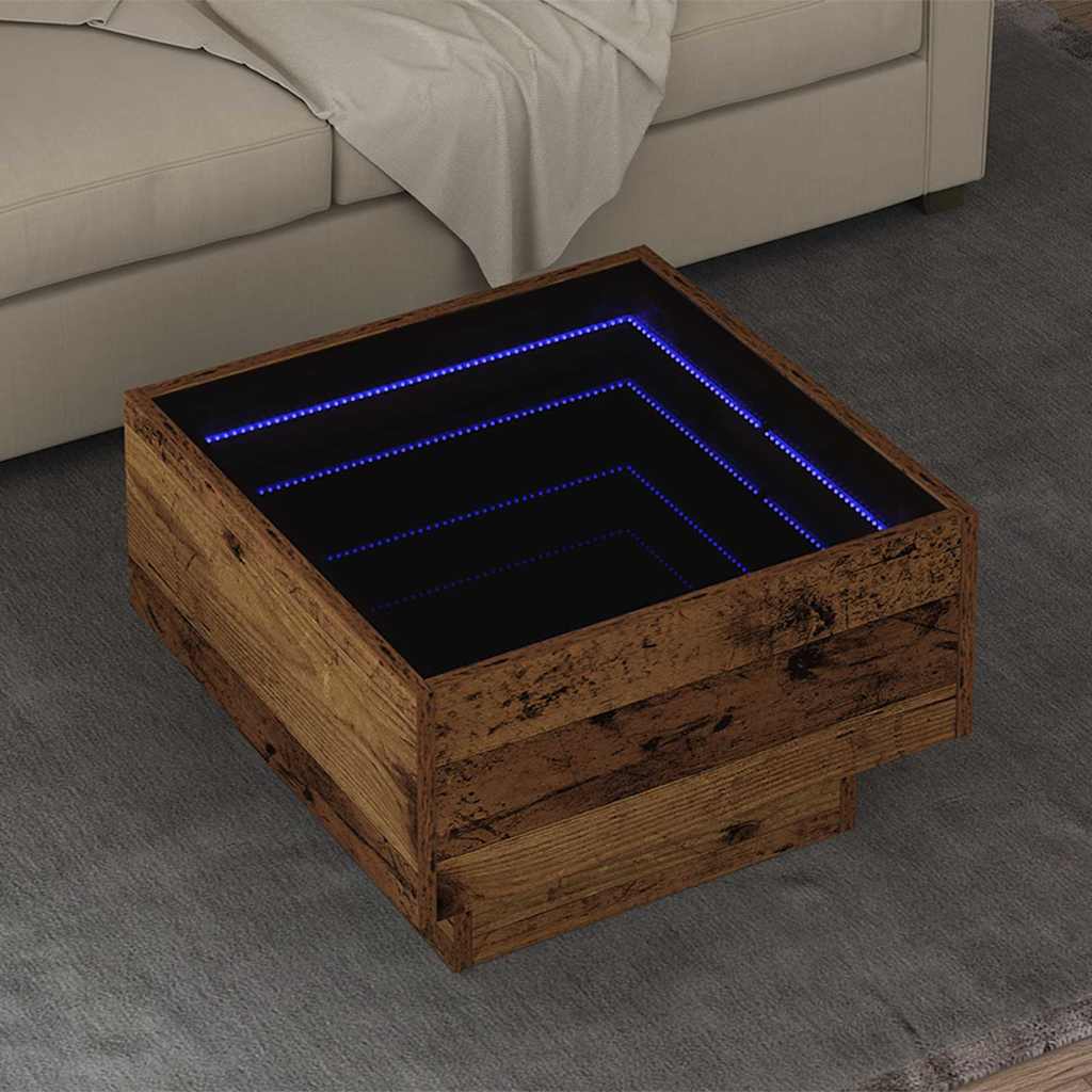 Salontafel Oud hout 50 x 50 x 30 cm Bewerkt hout is nu te koop bij PeponiXL, paradijselijk wonen!