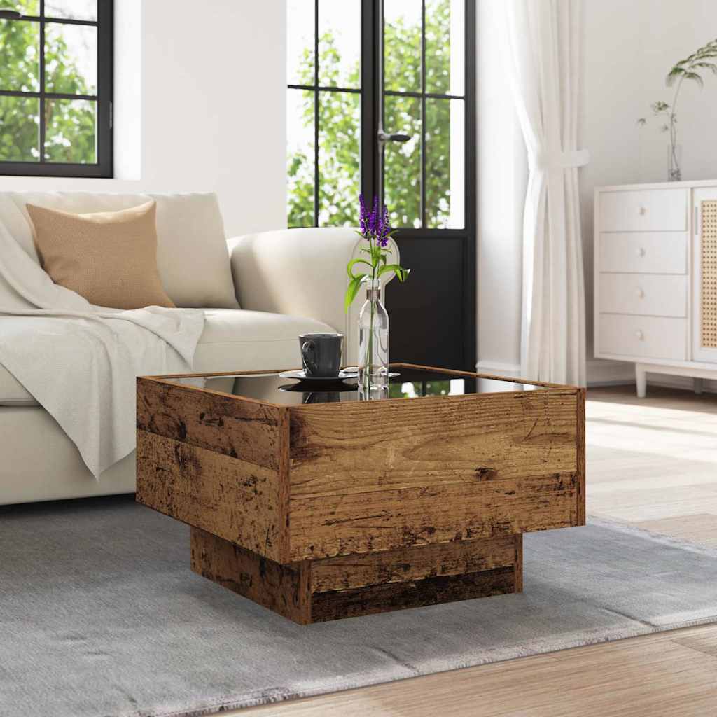 Salontafel Oud hout 50 x 50 x 30 cm Bewerkt hout is nu te koop bij PeponiXL, paradijselijk wonen!
