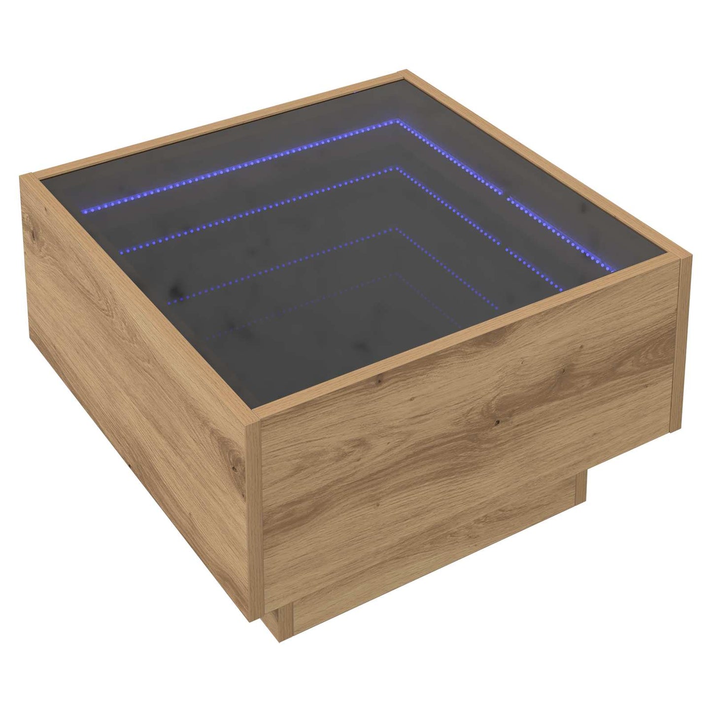 Salontafel artisanaal eikenkleurig 50 x 50 x 30 cm Bewerkt hout is nu te koop bij PeponiXL, paradijselijk wonen!