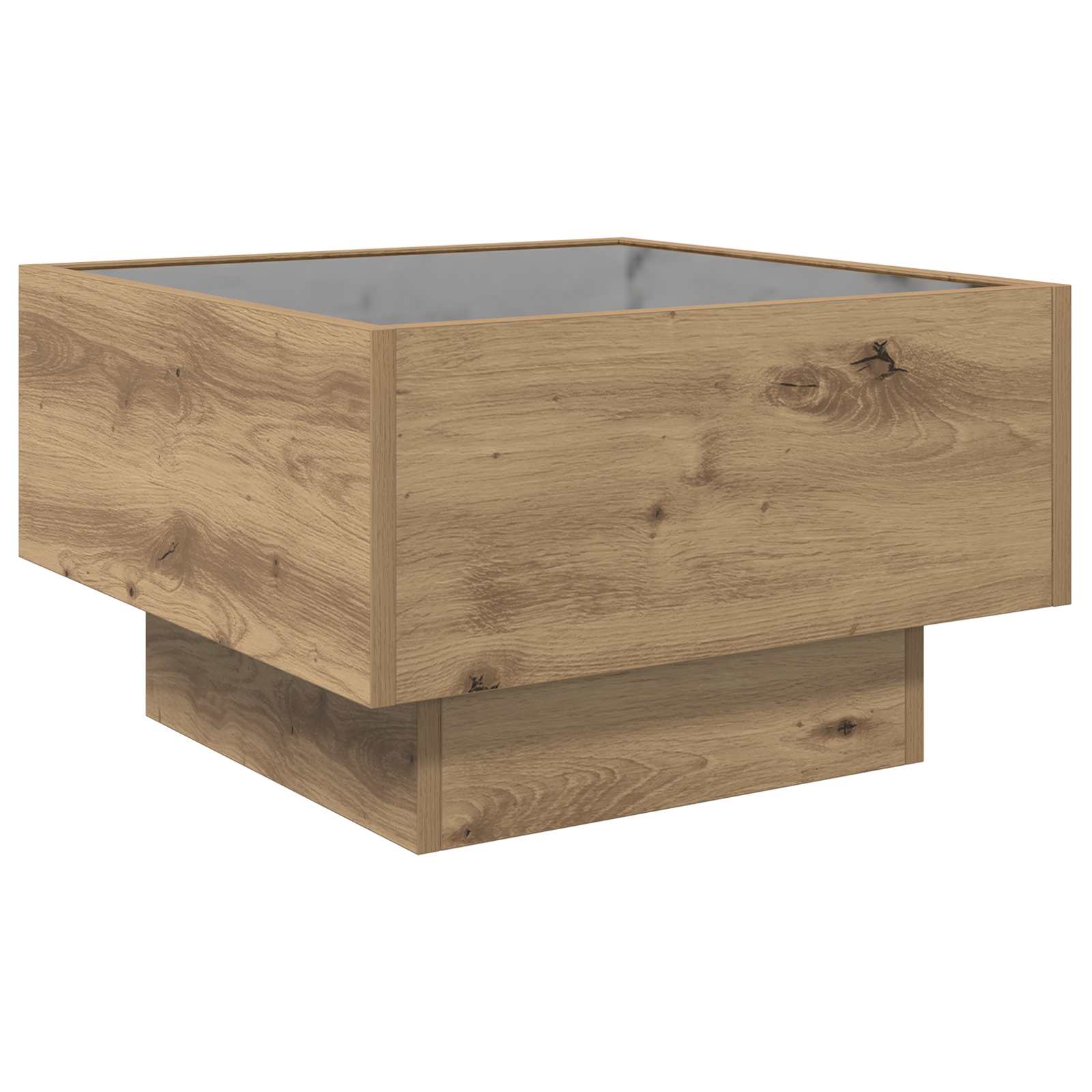Salontafel artisanaal eikenkleurig 50 x 50 x 30 cm Bewerkt hout is nu te koop bij PeponiXL, paradijselijk wonen!