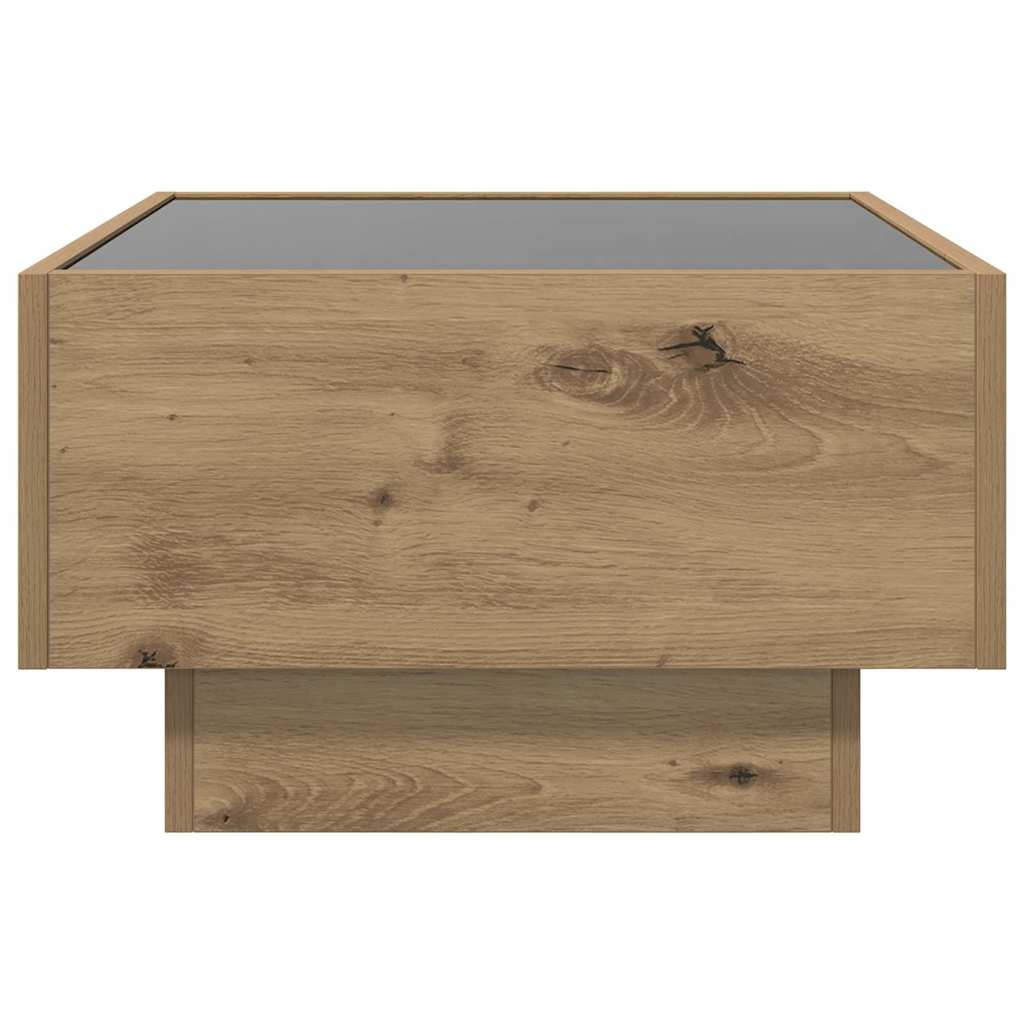 Salontafel artisanaal eikenkleurig 50 x 50 x 30 cm Bewerkt hout is nu te koop bij PeponiXL, paradijselijk wonen!