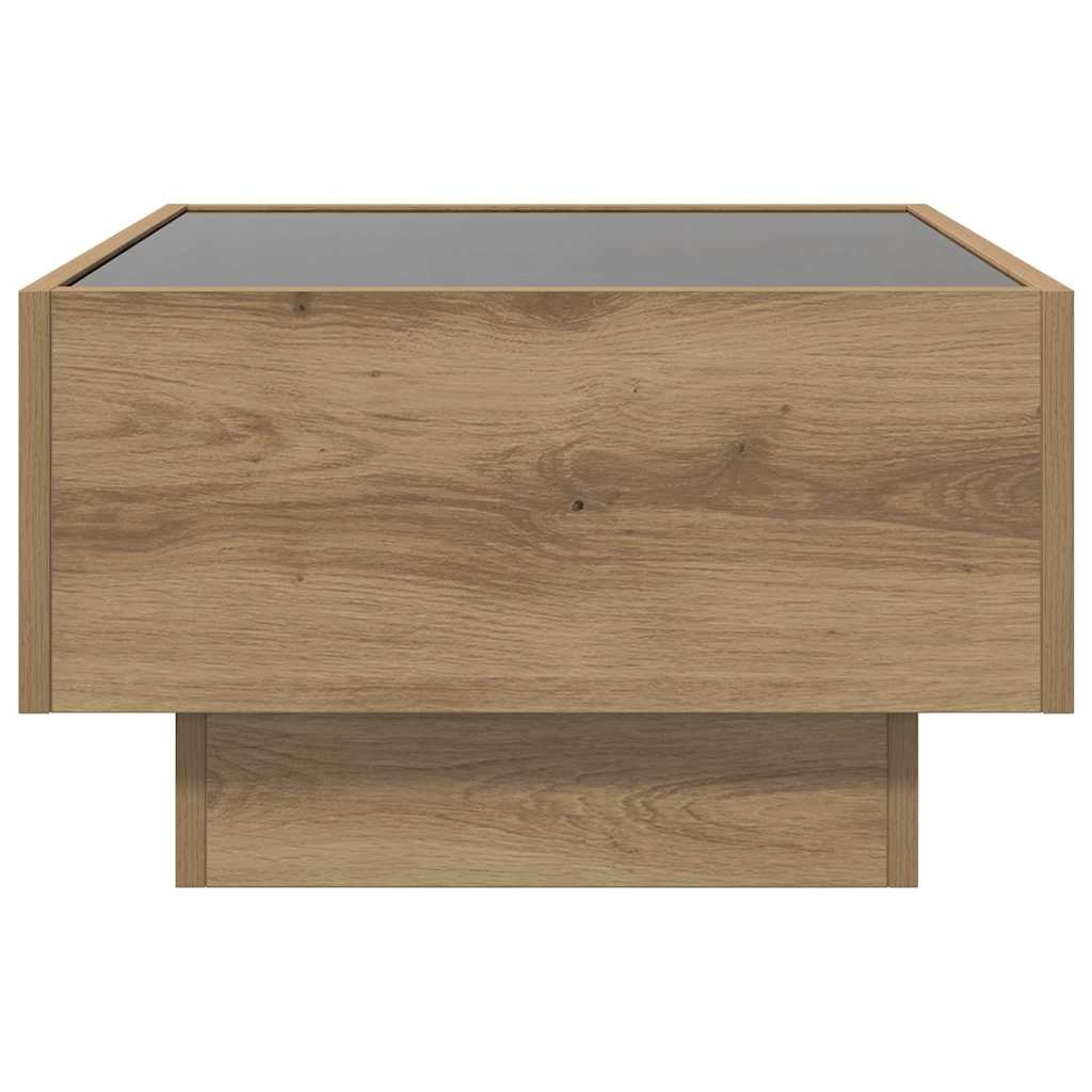 Salontafel artisanaal eikenkleurig 50 x 50 x 30 cm Bewerkt hout is nu te koop bij PeponiXL, paradijselijk wonen!
