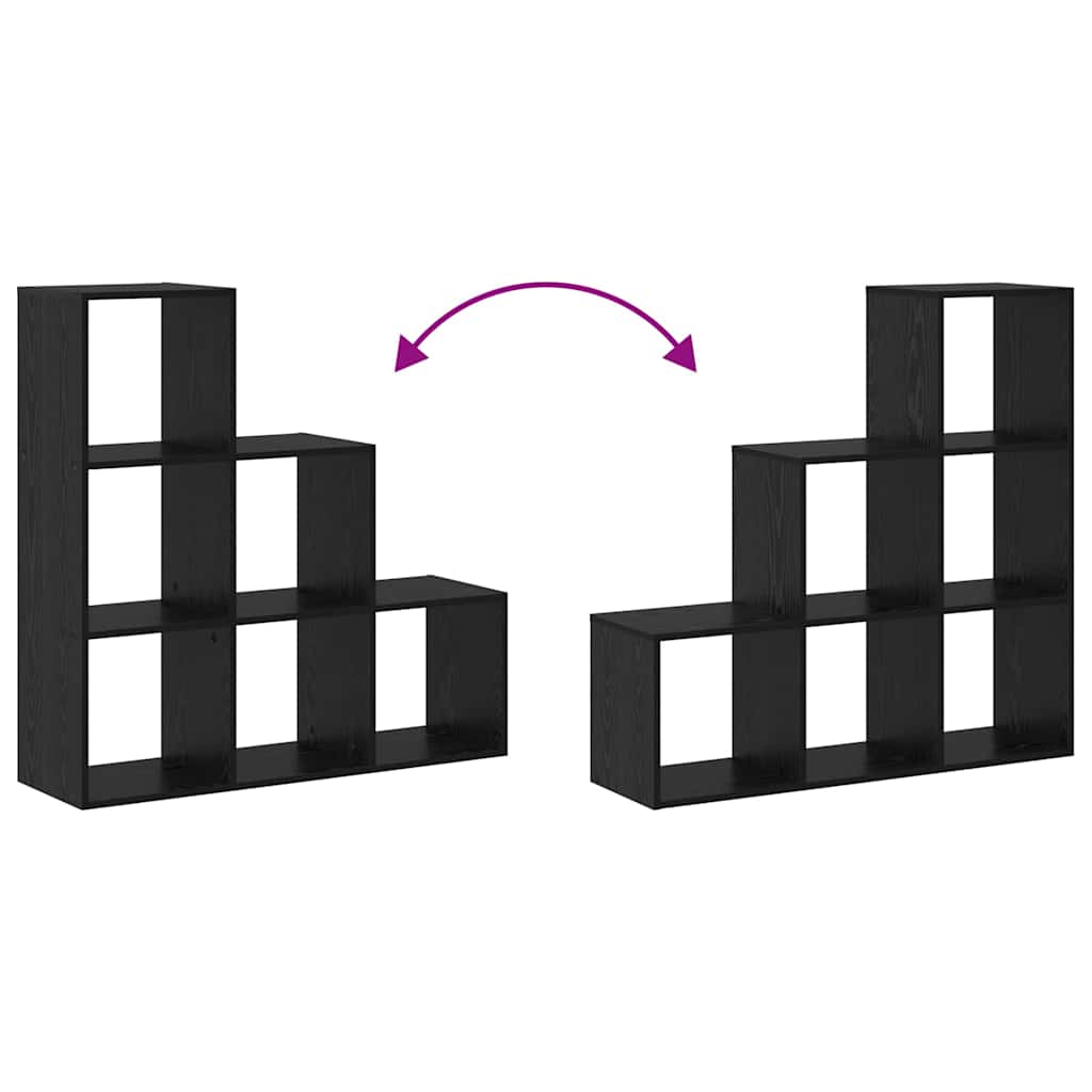Kamerscherm Boekenkast Zwart Eiken 99 x 29 x 99 cm Bewerkt hout is nu te koop bij PeponiXL, paradijselijk wonen!