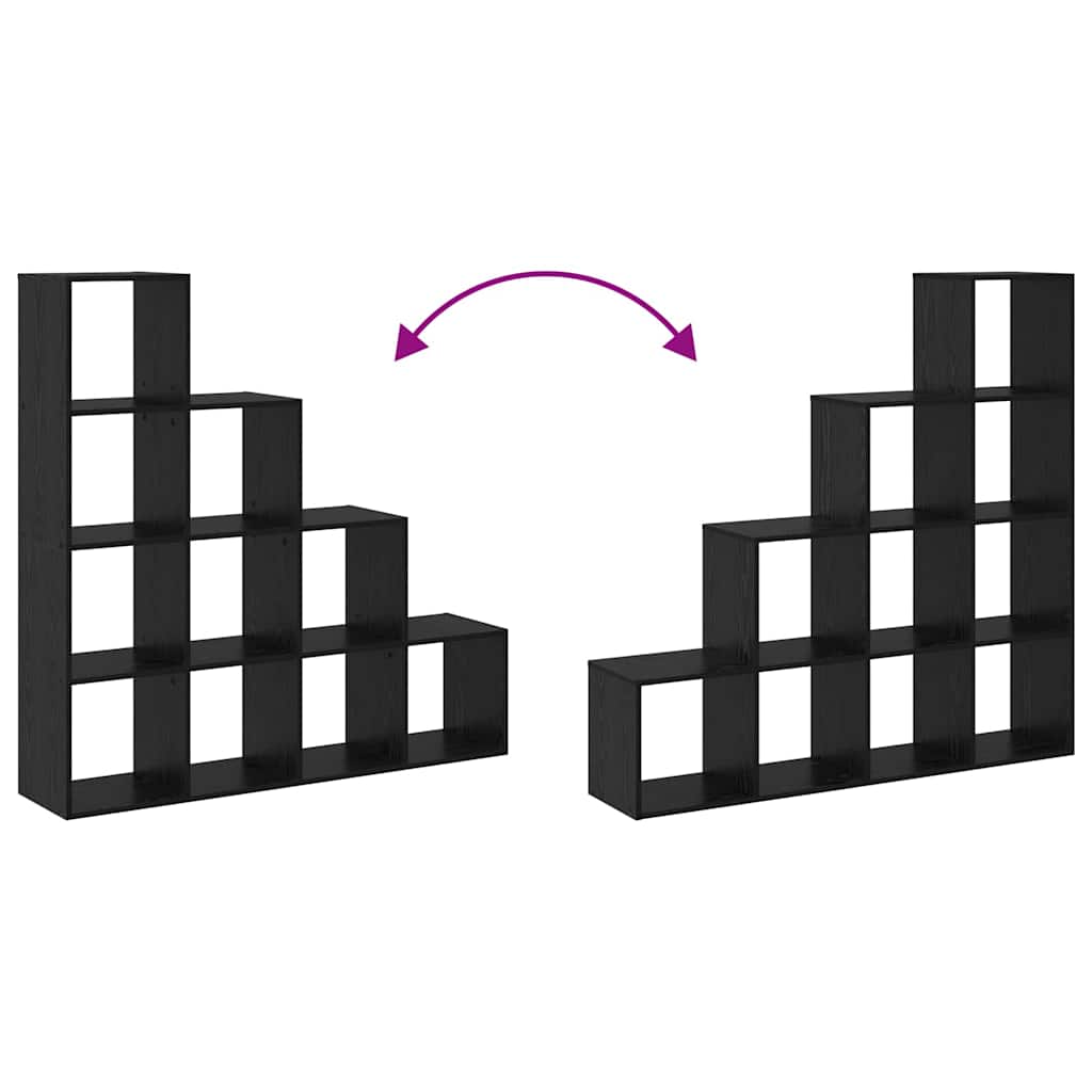Kamerscherm Boekenkast Zwart Eiken 131,5 x 29 x 131,5 cm is nu te koop bij PeponiXL, paradijselijk wonen!