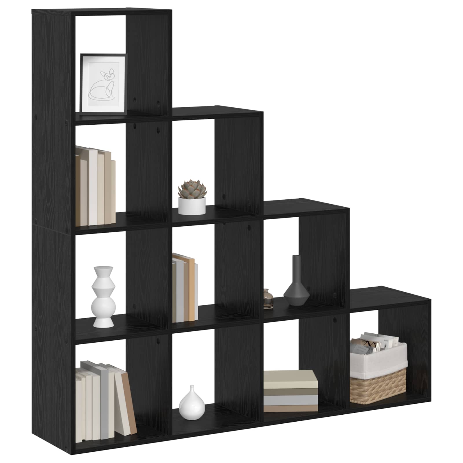 Kamerscherm Boekenkast Zwart Eiken 131,5 x 29 x 131,5 cm is nu te koop bij PeponiXL, paradijselijk wonen!