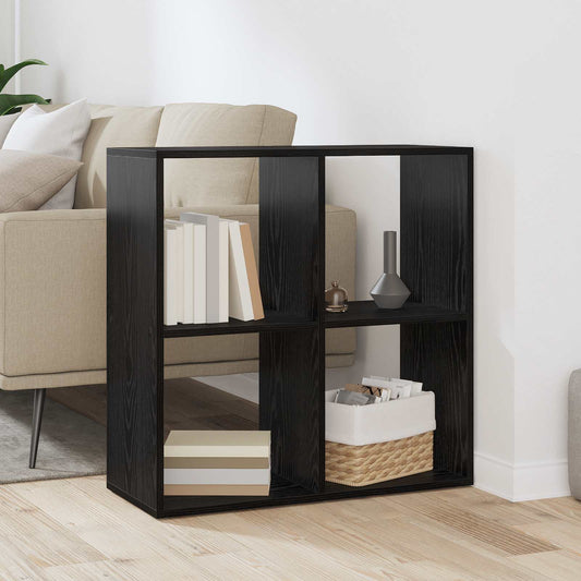 Boekenkast Zwart Eiken 69,5 x 29 x 69,5 cm Bewerkt hout is nu te koop bij PeponiXL, paradijselijk wonen!