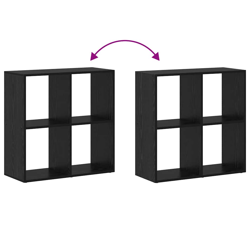 Boekenkast Zwart Eiken 69,5 x 29 x 69,5 cm Bewerkt hout is nu te koop bij PeponiXL, paradijselijk wonen!