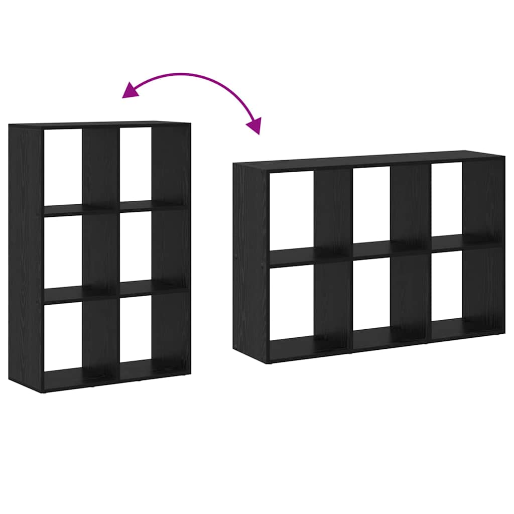 Boekenkast Zwart Eiken 69,5 x 29 x 103,5 cm Bewerkt hout is nu te koop bij PeponiXL, paradijselijk wonen!