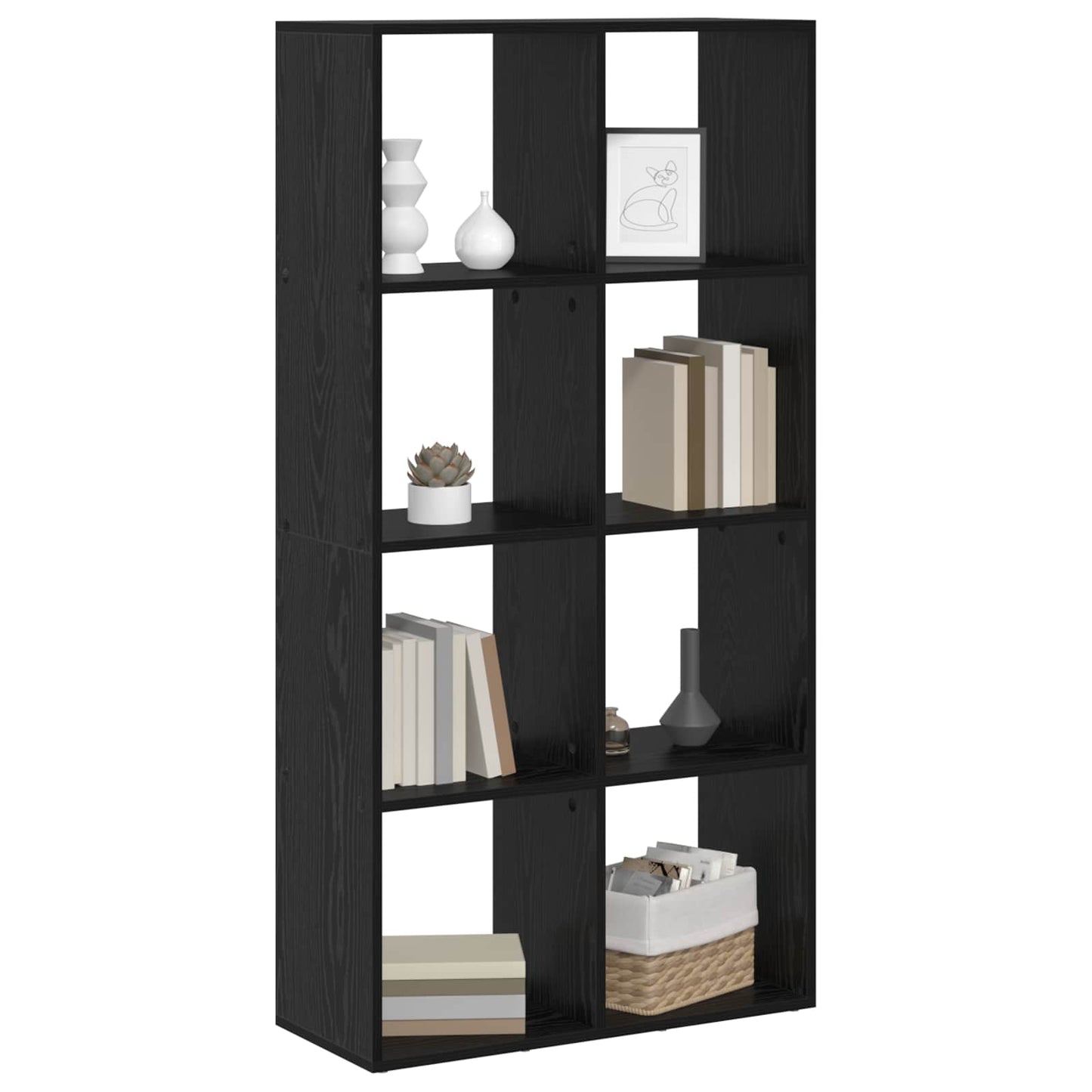 Boekenkast Zwart Eiken 69,5 x 29 x 137,5 cm Bewerkt hout is nu te koop bij PeponiXL, paradijselijk wonen!