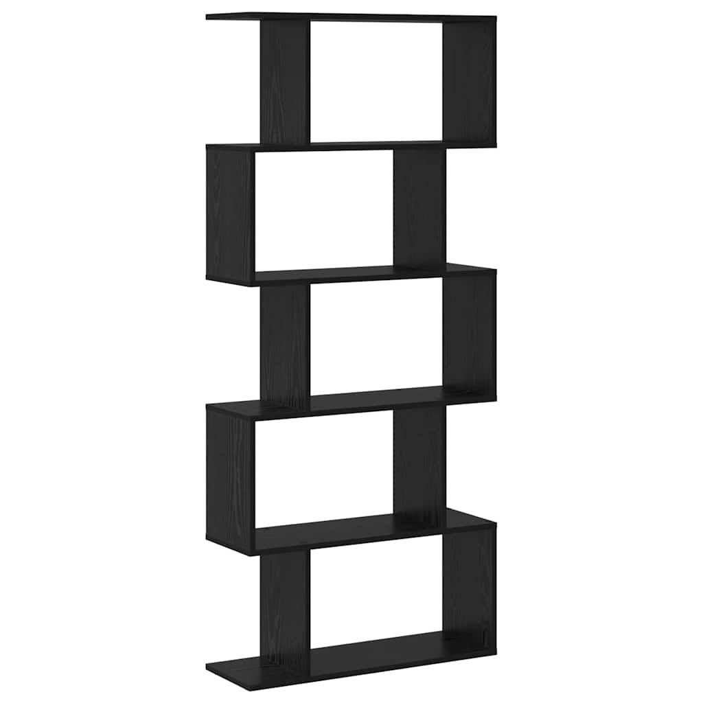 Boekenkast Zwart Eiken 70 x 24 x 161 cm Bewerkt hout is nu te koop bij PeponiXL, paradijselijk wonen!