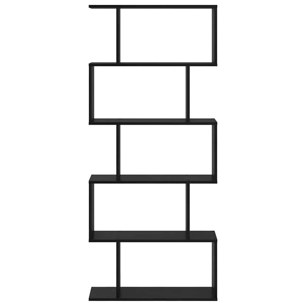 Boekenkast Zwart Eiken 70 x 24 x 161 cm Bewerkt hout is nu te koop bij PeponiXL, paradijselijk wonen!