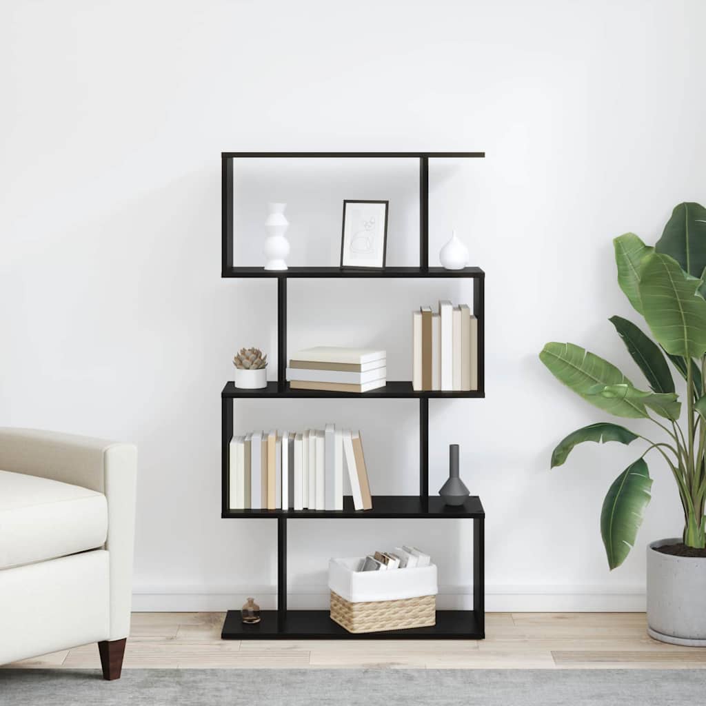 Boekenkast Zwart Eiken 70 x 24 x 129 cm Bewerkt hout is nu te koop bij PeponiXL, paradijselijk wonen!