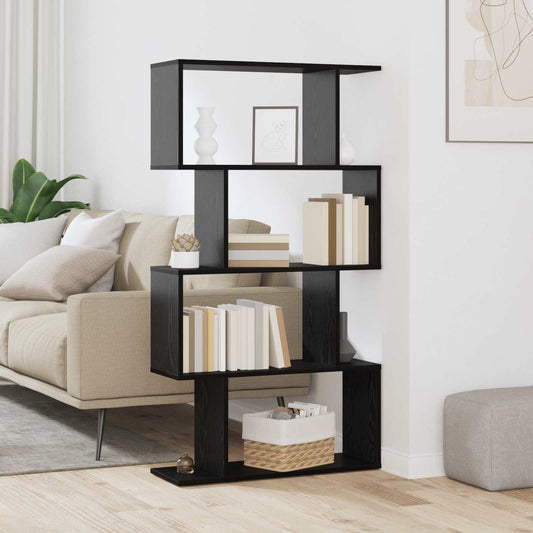 Boekenkast Zwart Eiken 70 x 24 x 129 cm Bewerkt hout is nu te koop bij PeponiXL, paradijselijk wonen!