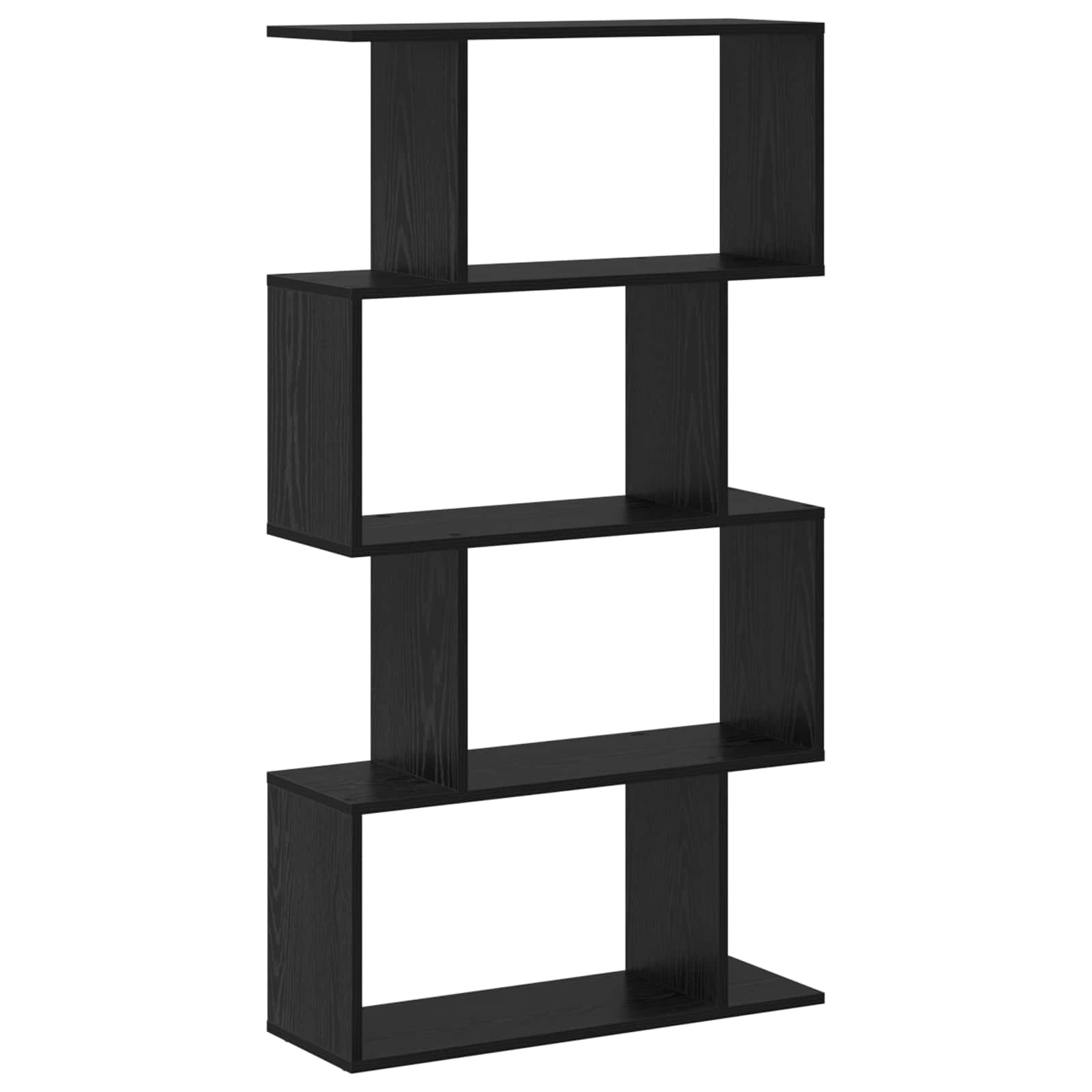 Boekenkast Zwart Eiken 70 x 24 x 129 cm Bewerkt hout is nu te koop bij PeponiXL, paradijselijk wonen!
