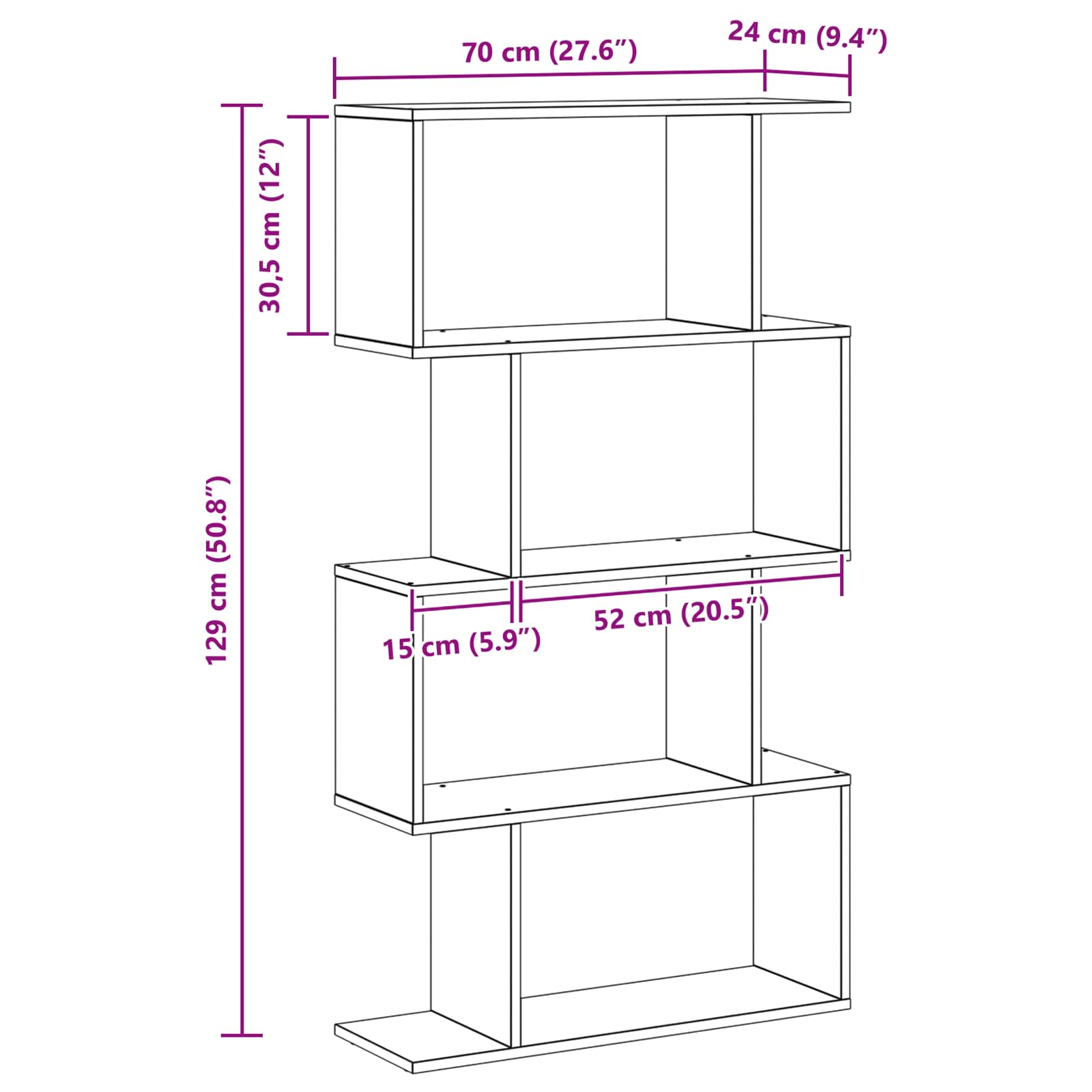 Boekenkast Zwart Eiken 70 x 24 x 129 cm Bewerkt hout is nu te koop bij PeponiXL, paradijselijk wonen!